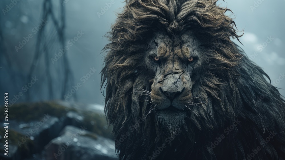the lion comes out of the fog the lion comes out of the fog