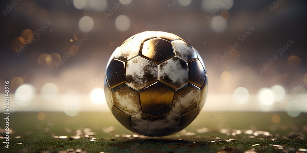 Fototapeta premium A top view of a football soccer
