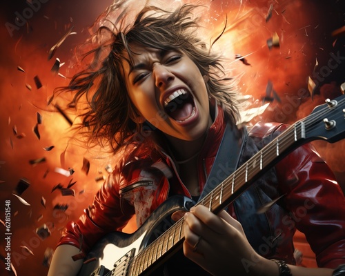 Female playing the electric...