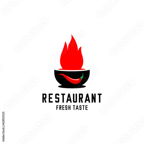 vector illustration of red chili logo, restaurant logo, market, shop 