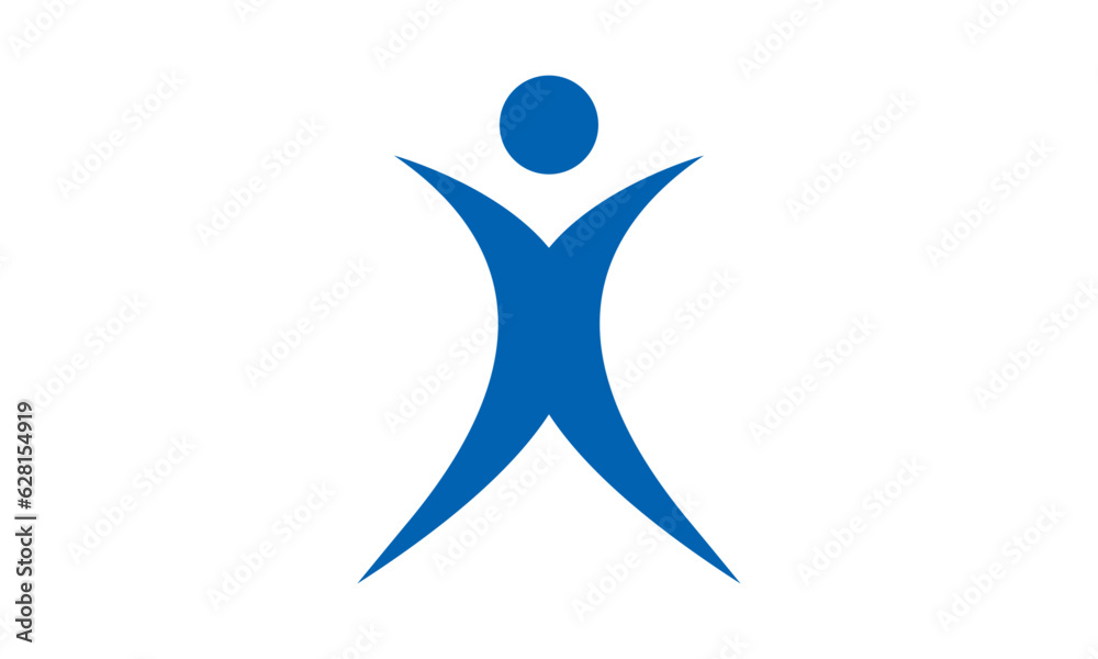Abstract human logo. Can use for your design elements, website icons, application icons, UI, and More. Medical or health care center logo design concept.