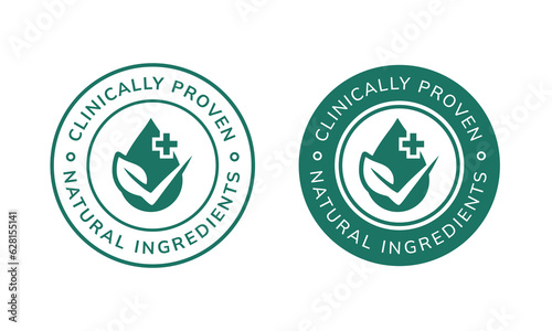 Clinically proven ingredients stamp label photo