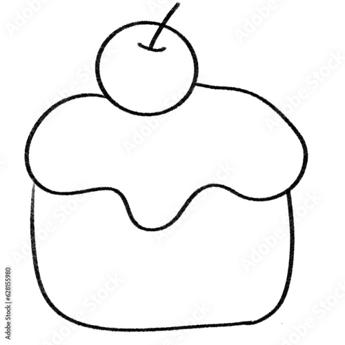 hand drawn illustration of cake