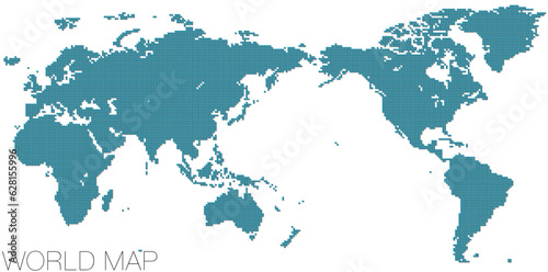 ドットの世界地図 アジア中心 影付き_01