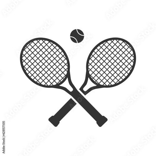 Tennis racket and ball illustration. Element of sport for mobile concept and web apps.