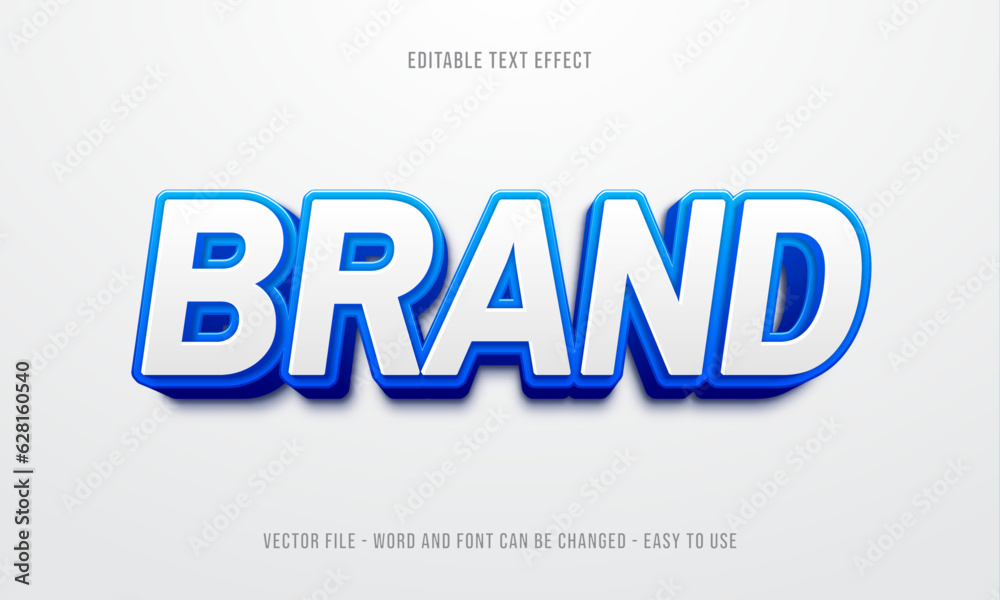 Editable text effect brand text 3d style premium vector