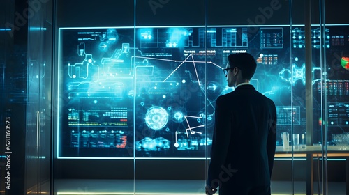 Intelligence and business analytics with key performance indicators dashboard concept