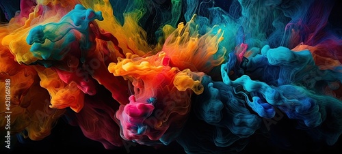 Colorful abstract water smoke splash