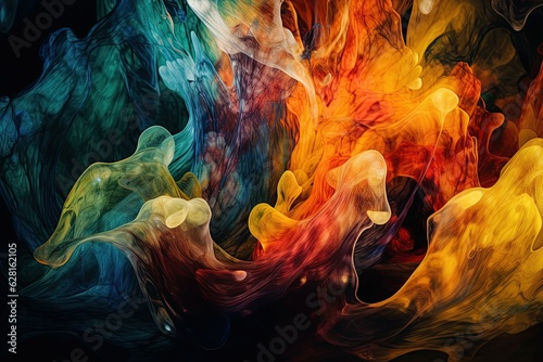 Colorful abstract water smoke splash