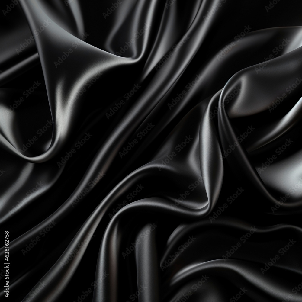 Black silk and satin fabric, black silk background, desktop wallpaper, designer background, black satin background
