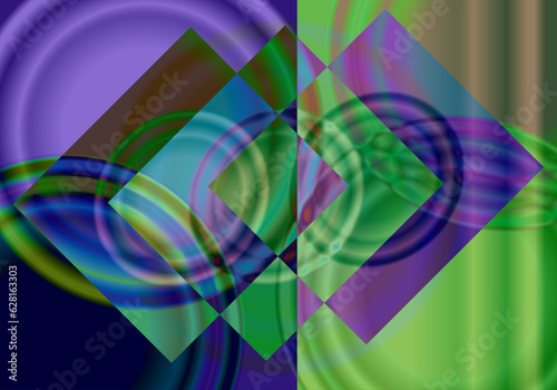 Fondo abstracto en morado, verde, fucsia y azul