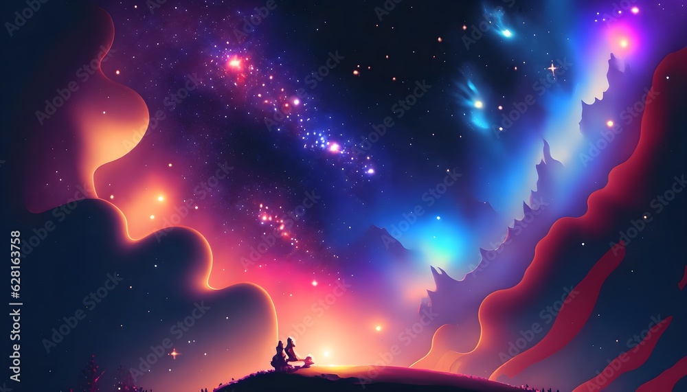 Design a wallpaper that captures the beauty and mystery of the universe ...