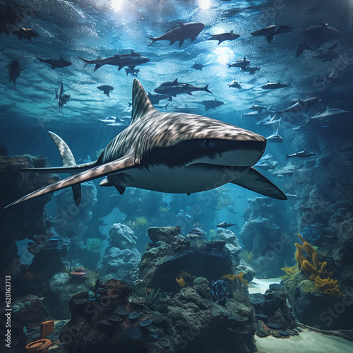 shark in the sea. Underwater photography