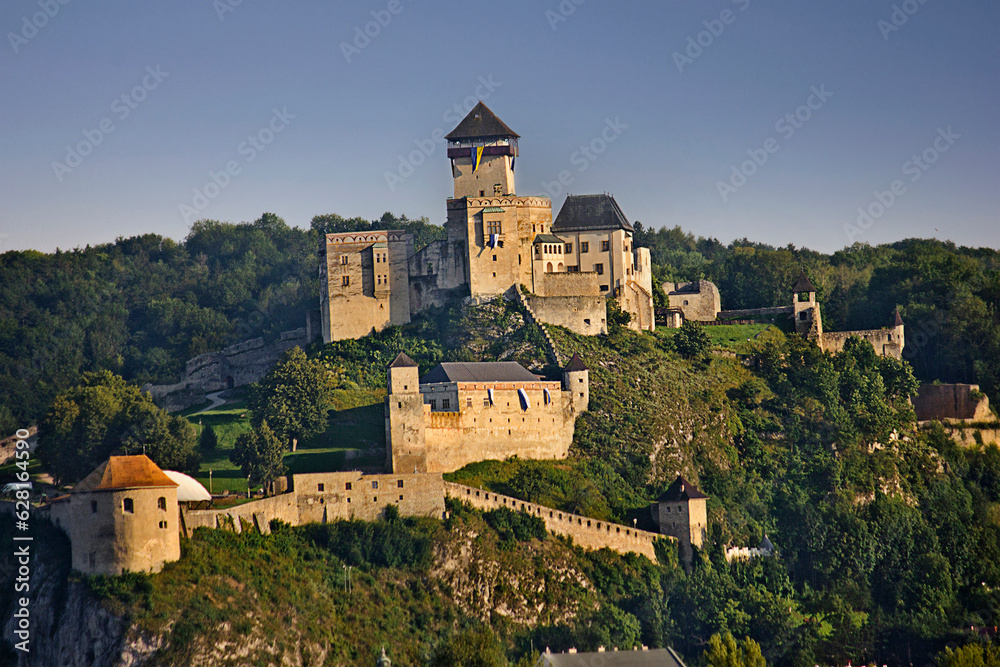 Old Trencian Castle.Medieval castle on a cliff in Trencin, Slovakia