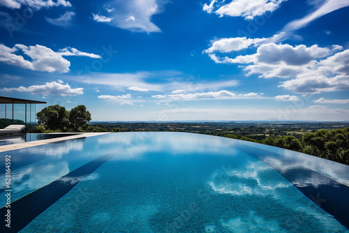 An infinity pool on a bright summer day. High quality photo