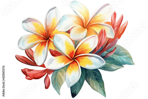 frangipani flower vintage hand draw illustration