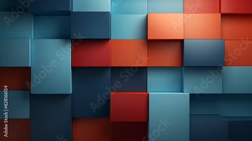Abstract Minimalist Wallpaper: Simple Backgrounds with Crazy Structures, blue and red colors. 