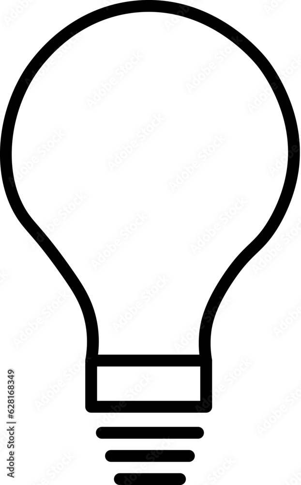 Round Black and White Bulb Simple Outline Sign. Perfect for web sites, books, stores, shops. Editable stroke in minimalistic outline style Round Black and White Bulb Simple Outline Sign. Perfect for web sites, books, stores, shops. Editable stroke in minimalistic outline style