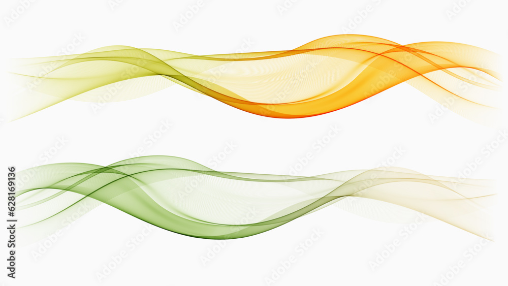 Set of abstract waves. The color of autumn colors. Wavy design element. Set of abstract waves. The color of autumn colors. Wavy design element.