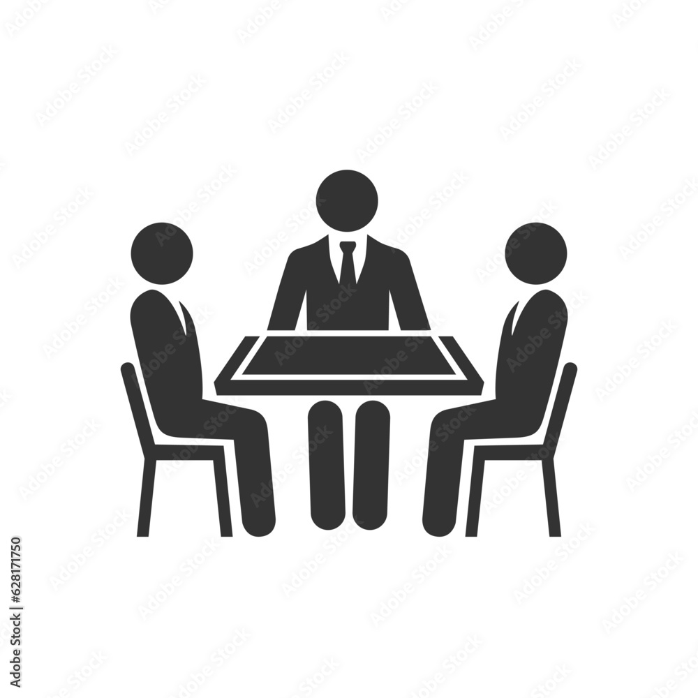 Meeting icon. Vector concept illustration for design flat sign Meeting icon. Vector concept illustration for design flat sign