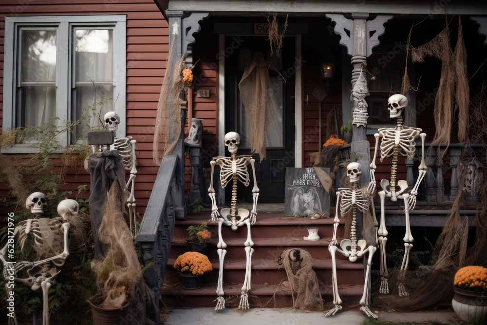 Decorate your home with spooky Halloween decorations including skeletons, ghosts and skulls. Decorate your home with spooky Halloween decorations including skeletons, ghosts and skulls.