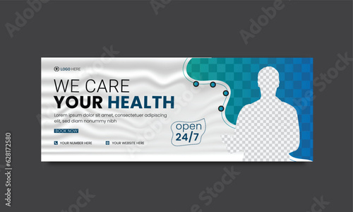 Medical healthcare facebook timeline cover and web banner template.