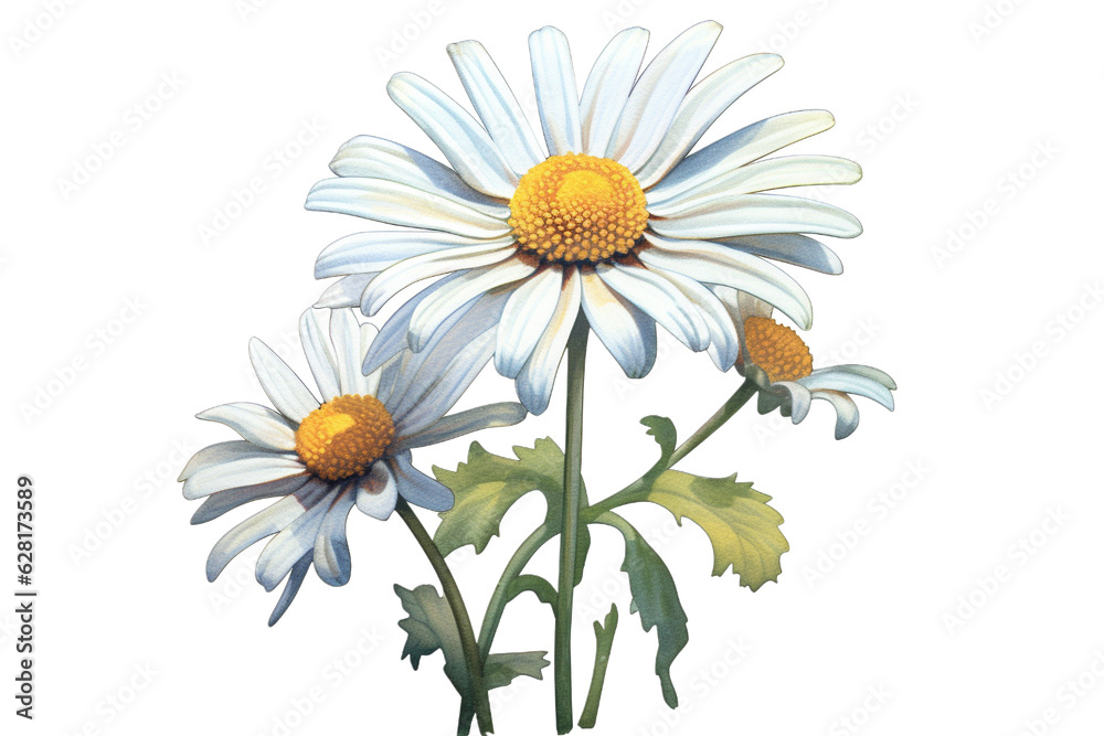 Fototapeta premium Vintage camomile, hand draw illustration