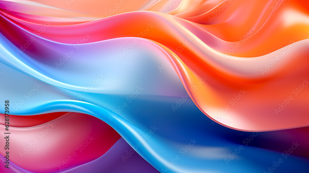 Fototapeta premium Discover the allure of colorful artistic waves, an inspiring background that sparks creativity. Created with Generative AI technology