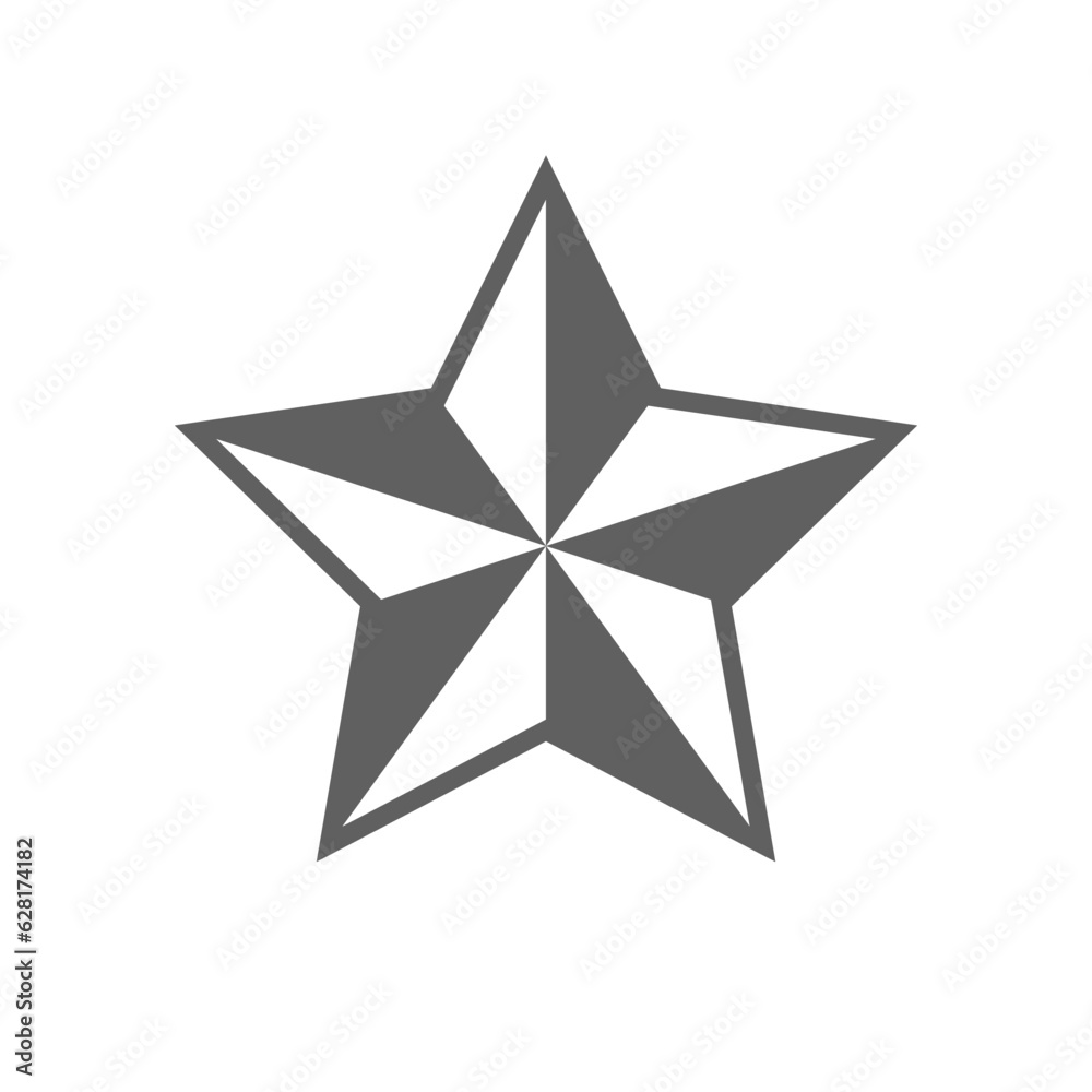 Star graphic icon. Military star isolated sign on white background. Star symbol decorative element. Vector illustration Star graphic icon. Military star isolated sign on white background. Star symbol decorative element. Vector illustration