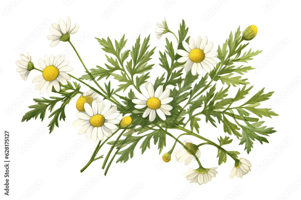 Fototapeta premium Vintage camomile, hand draw illustration