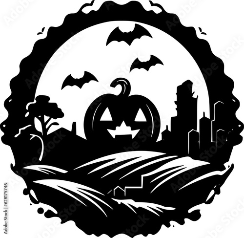 Hallowe'en | Black and White Vector illustration photo