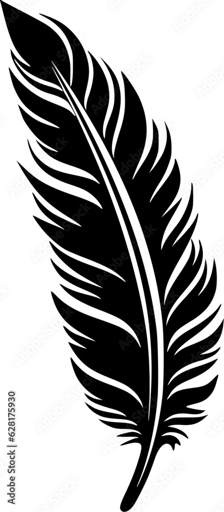 Feather | Black and White Vector illustration Feather | Black and White Vector illustration