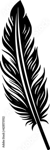 Feather   Black and White Vector illustration © CreativeOasis
