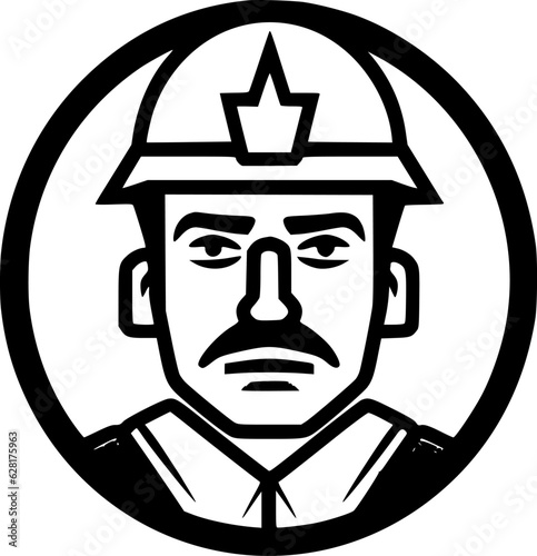 Army - Black and White Isolated Icon - Vector illustration