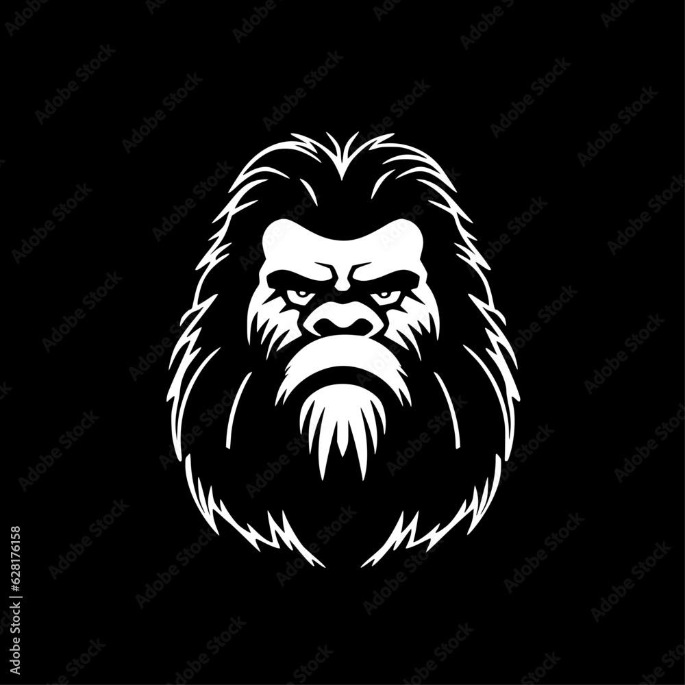 Bigfoot | Black and White Vector illustration Bigfoot | Black and White Vector illustration