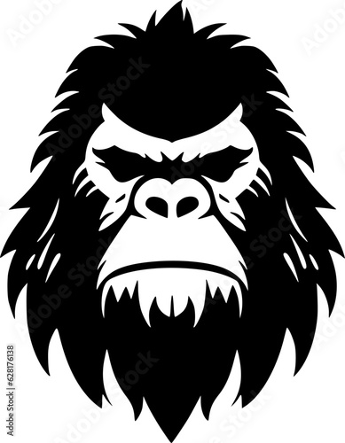 Bigfoot - Black and White Isolated Icon - Vector illustration