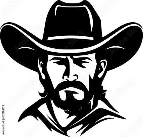 Cowboy - Black and White Isolated Icon - Vector illustration