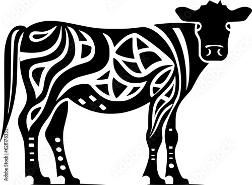 Cow - Minimalist and Flat Logo - Vector illustration