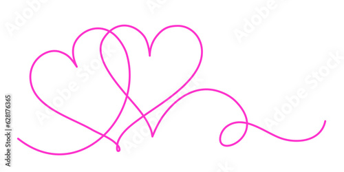pink heart line art