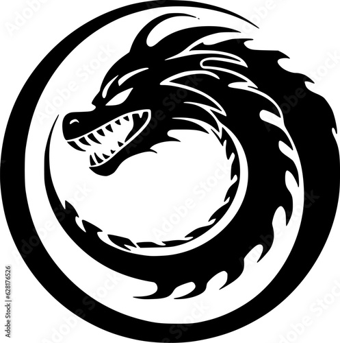 Dragon | Black and White Vector illustration
