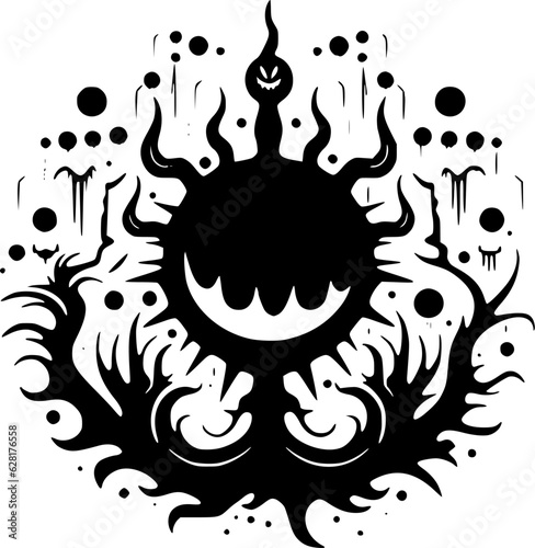 Fantasy - Black and White Isolated Icon - Vector illustration