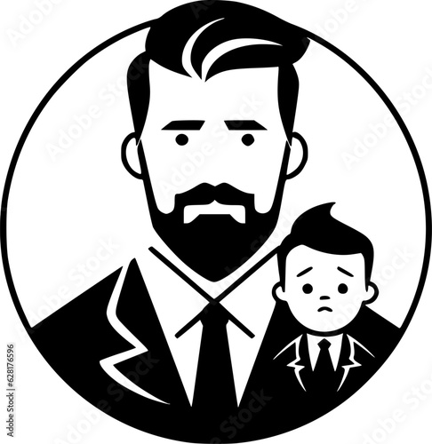 Father | Black and White Vector illustration