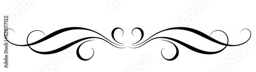 Floral ornament with leaves and abstract lines. Graceful element for decor and greeting or invitation card design
