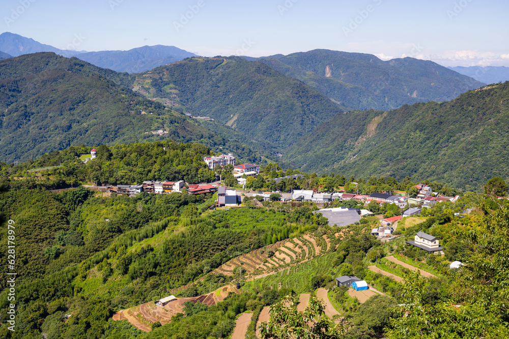 Village over the mountain in Qingjing of Taiwan