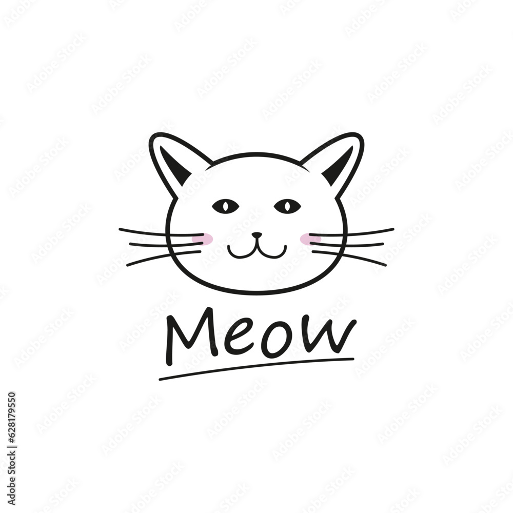 Cute Cat Face Silhouette Design Cute Cat Face Silhouette Design