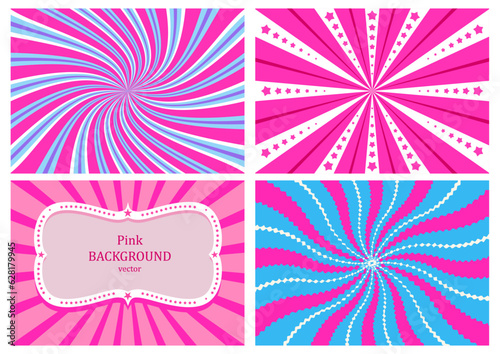Pink vector background set