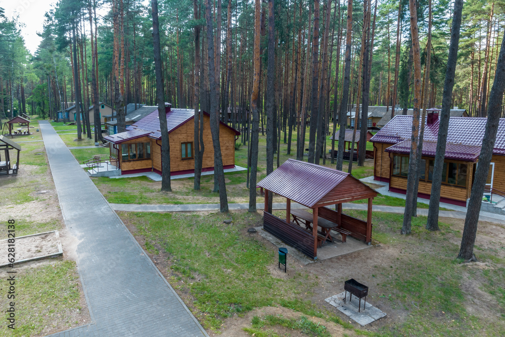 wooden eco country houses in forest wooden eco country houses in forest