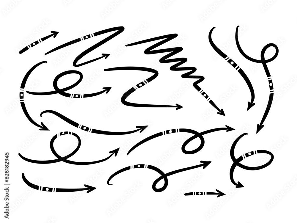 Hand drawn line art doodle style vector arrow collection Hand drawn line art doodle style vector arrow collection