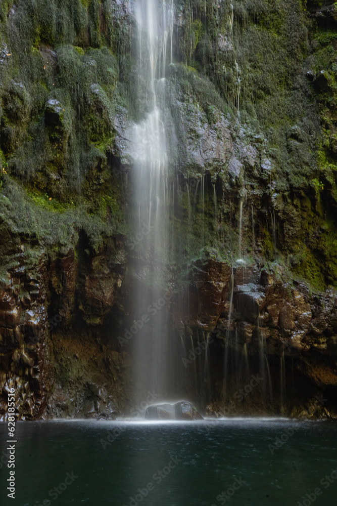 Gorgeous waterfalls on the hiking trails of Madeira, Portuguese island