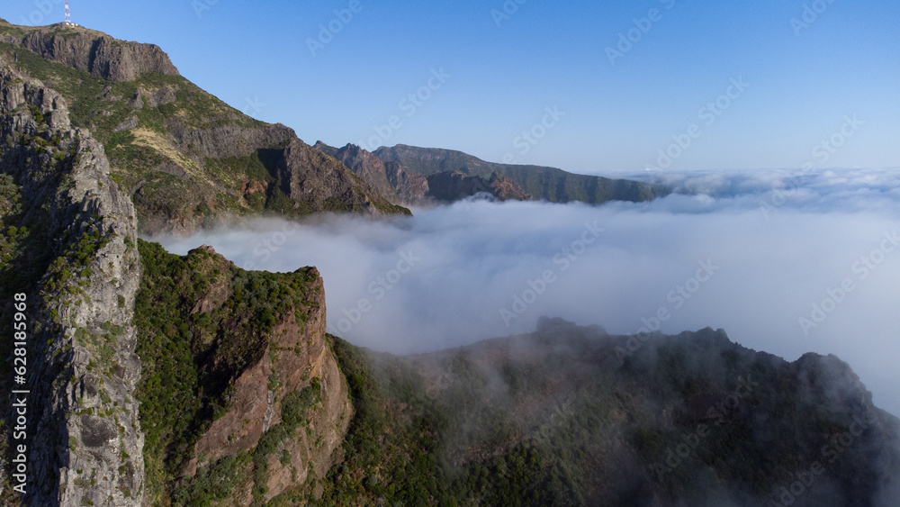 Beautiful mountain tops in a hiking paradise on Madeira island